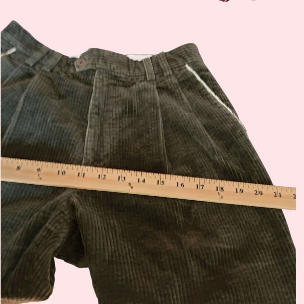 Vitto Niero Vintage Green Olive Corduroy Pants Size 29 - Picture 9 of 16